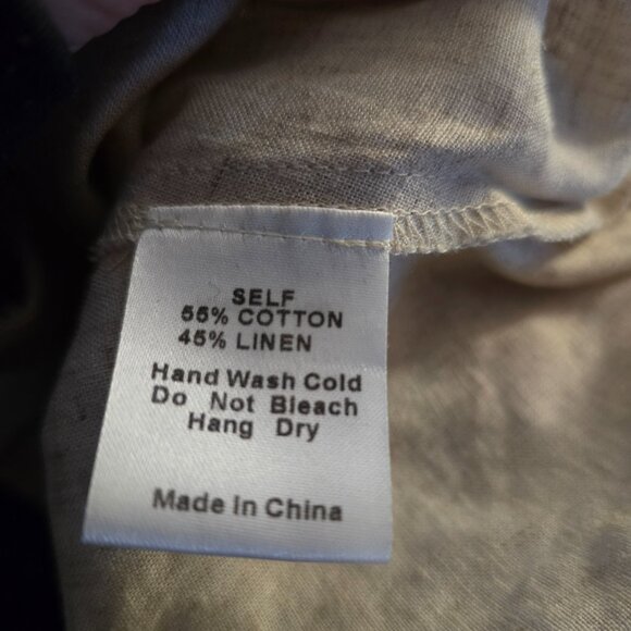 NWOT MOD REF ( S ) Collar Top Waist Tie Button Up Short Sleeve Cotton Linen Top - Picture 7 of 7